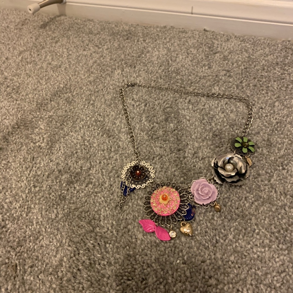 Flower Fashion Statement Necklace